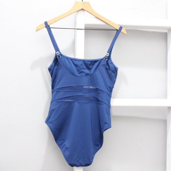 Bleu Rod Beattie Women's Navy Blue Mesh One-Piece Swimsuit Size 8 - Picture 2 of 6